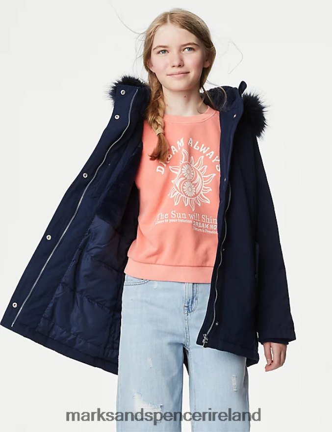Marks & Spencer Kids Stormwear Parka Navy Clothing 2VJ8DF9537