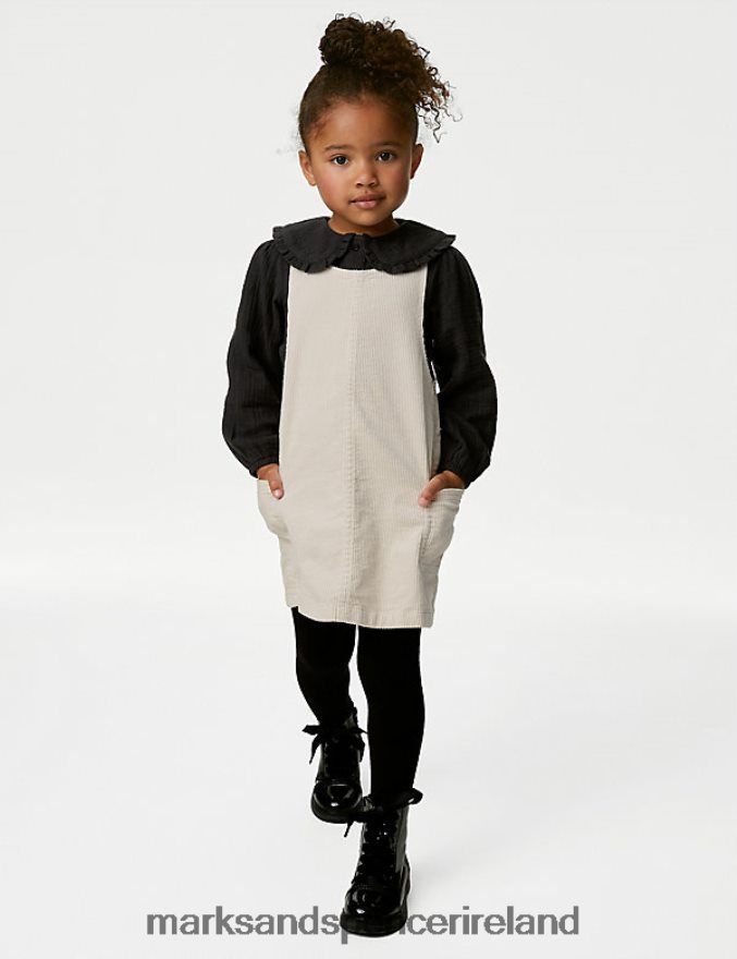 Marks & Spencer Kids 2pc Cotton Rich Outfit Cream Clothing 2VJ8DF9046