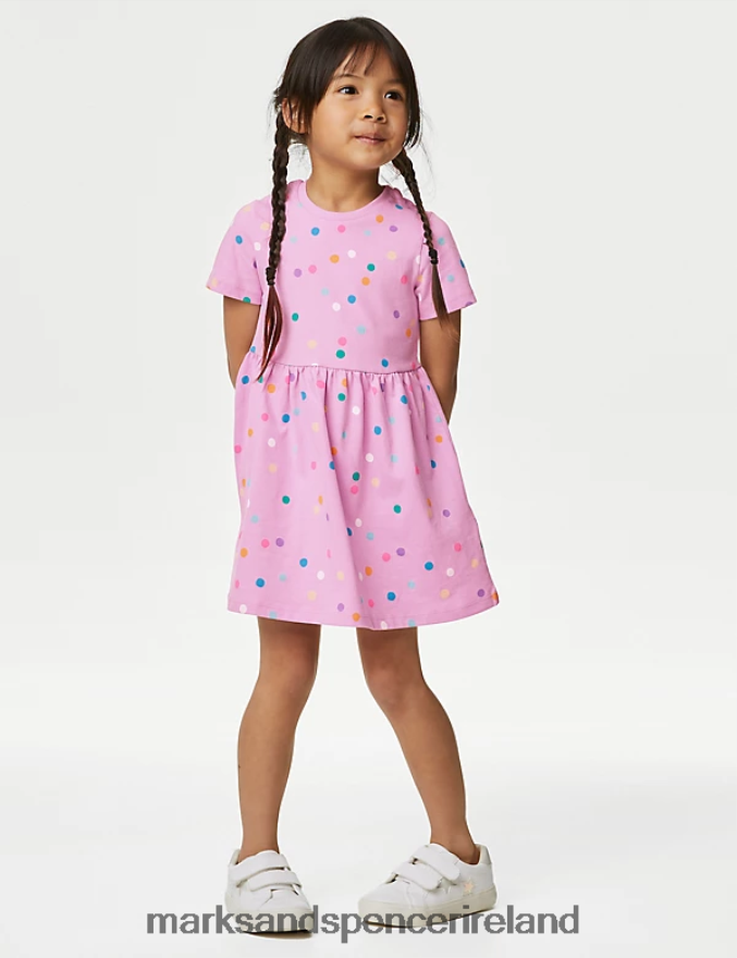 Marks & Spencer Kids 2pk Pure Cotton Printed Dresses Multi Clothing 2VJ8DF9012