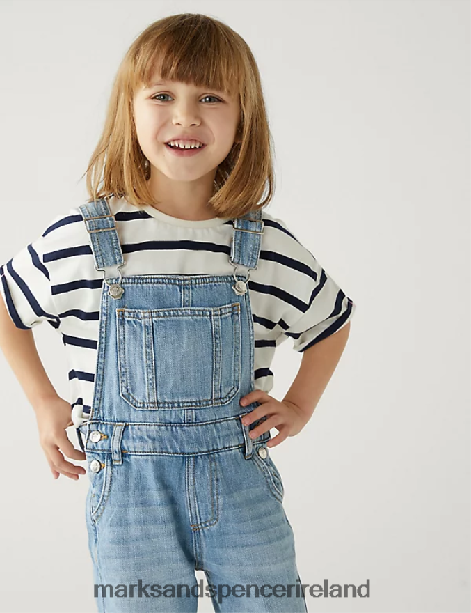 Marks & Spencer Kids Denim Dungarees Light Denim Clothing 2VJ8DF9345