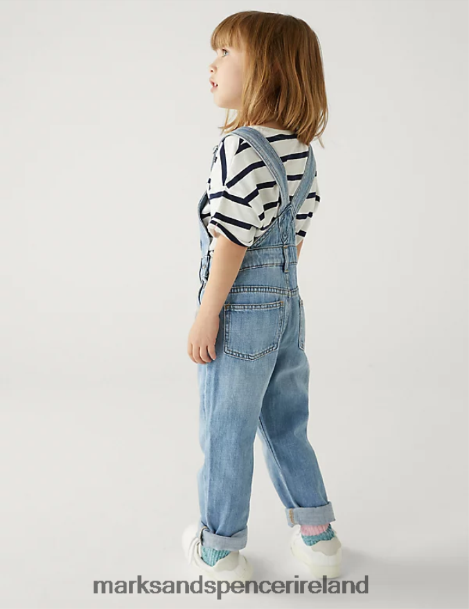 Marks & Spencer Kids Denim Dungarees Light Denim Clothing 2VJ8DF9345