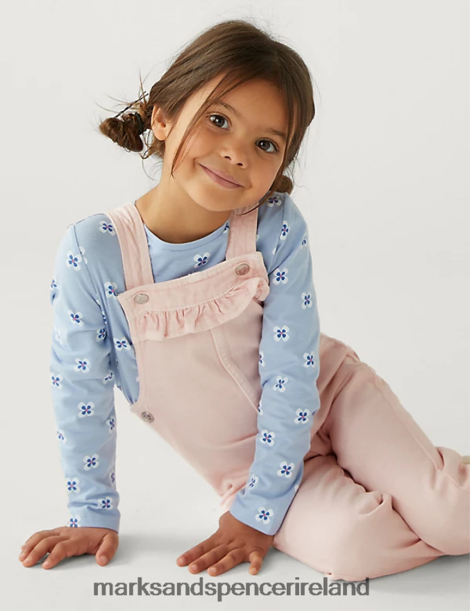 Marks & Spencer Kids Denim Dungarees Pink Clothing 2VJ8DF9011