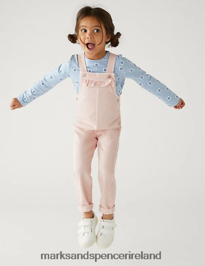 Marks & Spencer Kids Denim Dungarees Pink Clothing 2VJ8DF9011