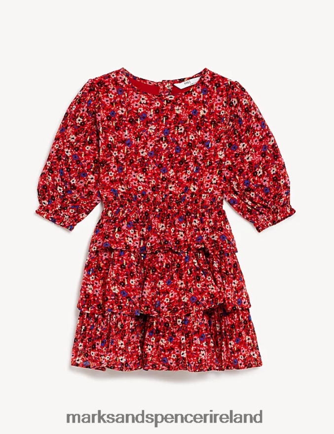 Marks & Spencer Kids Floral Dress Red Clothing 2VJ8DF8879