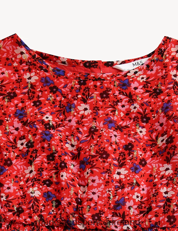 Marks & Spencer Kids Floral Dress Red Clothing 2VJ8DF8879
