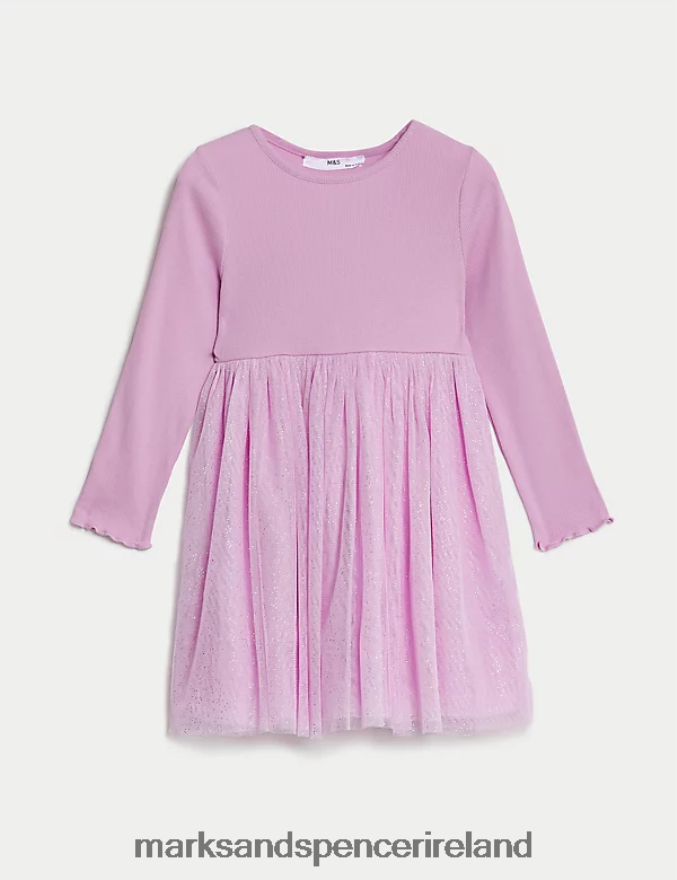 Marks & Spencer Kids Glitter Tiered Dress Pink Clothing 2VJ8DF9875