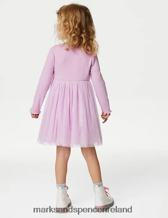 Marks & Spencer Kids Glitter Tiered Dress Pink Clothing 2VJ8DF9875