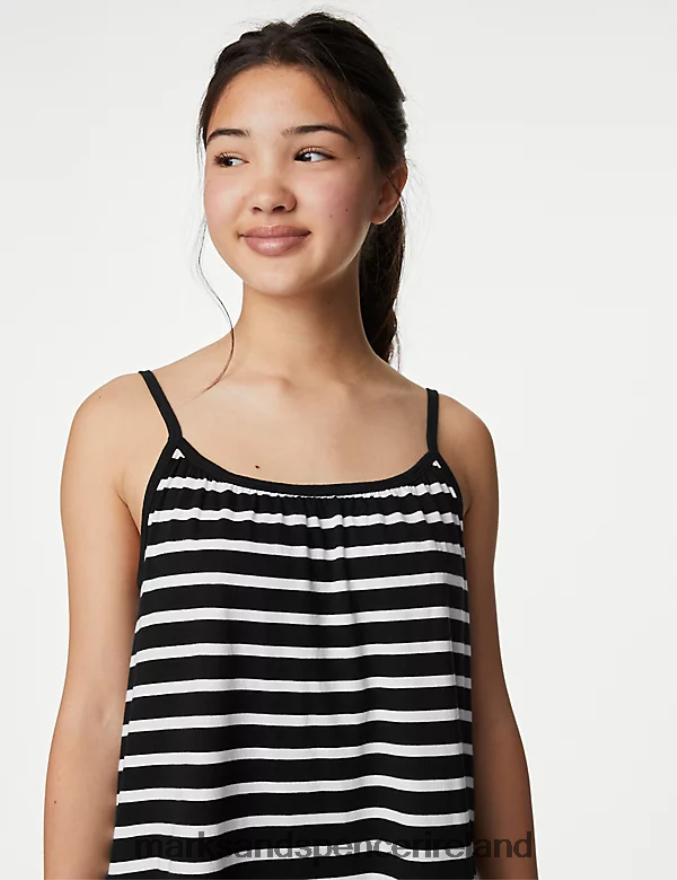 Marks & Spencer Kids Pure Cotton Dress Black Clothing 2VJ8DF9740