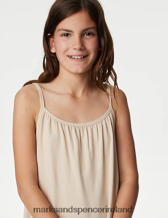 Marks & Spencer Kids Pure Cotton Dress Neutral Clothing 2VJ8DF9497