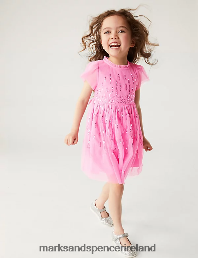 Marks & Spencer Kids Sequin Party Dress Pink Clothing 2VJ8DF9570