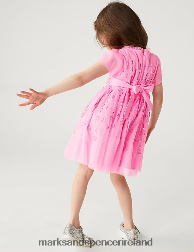 Marks & Spencer Kids Sequin Party Dress Pink Clothing 2VJ8DF9570