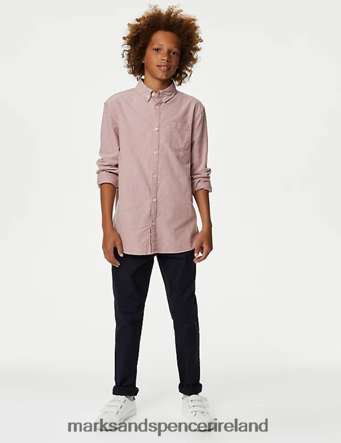 Marks & Spencer Kids Pure Cotton Oxford Shirt Antique Rose Clothing 2VJ8DF7988