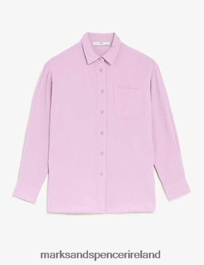 Marks & Spencer Kids Pure Cotton Shirt Pink Clothing 2VJ8DF8749