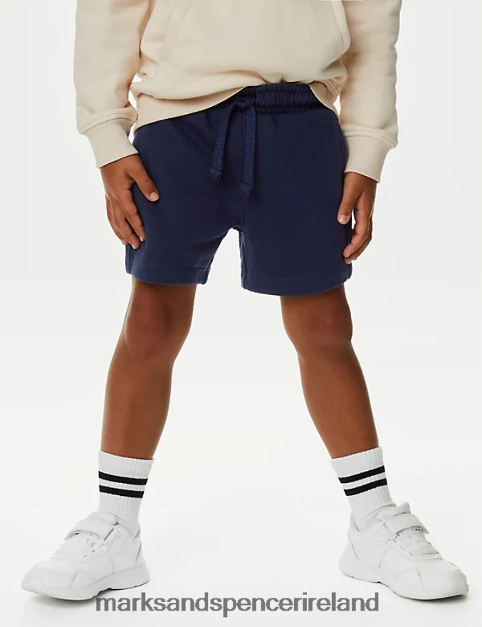 Marks & Spencer Kids 2pk Cotton Rich Shorts Black Mix Clothing 2VJ8DF8024