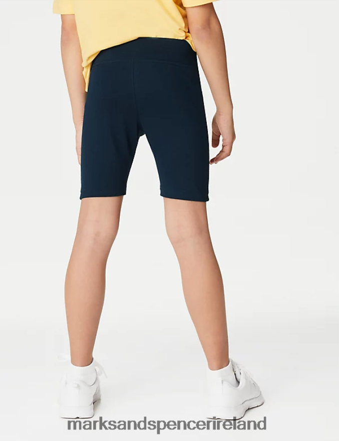 Marks & Spencer Kids 2pk Cotton with Stretch School Shorts Navy Mix Clothing 2VJ8DF9342