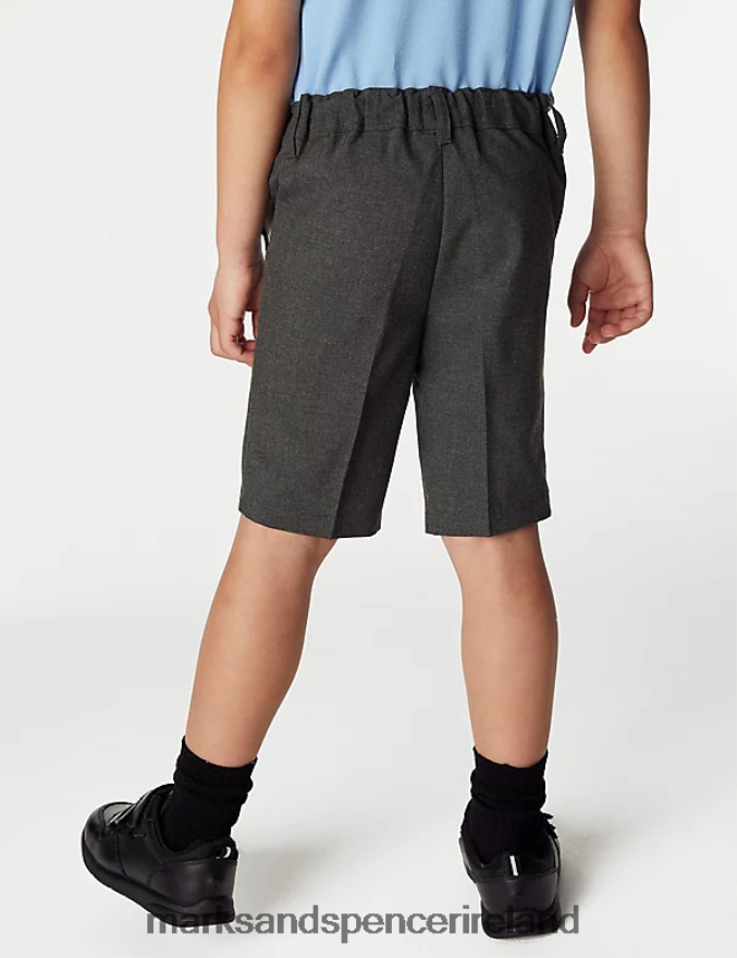 Marks & Spencer Kids 2pk Skinny Leg School Shorts Grey Clothing 2VJ8DF8175