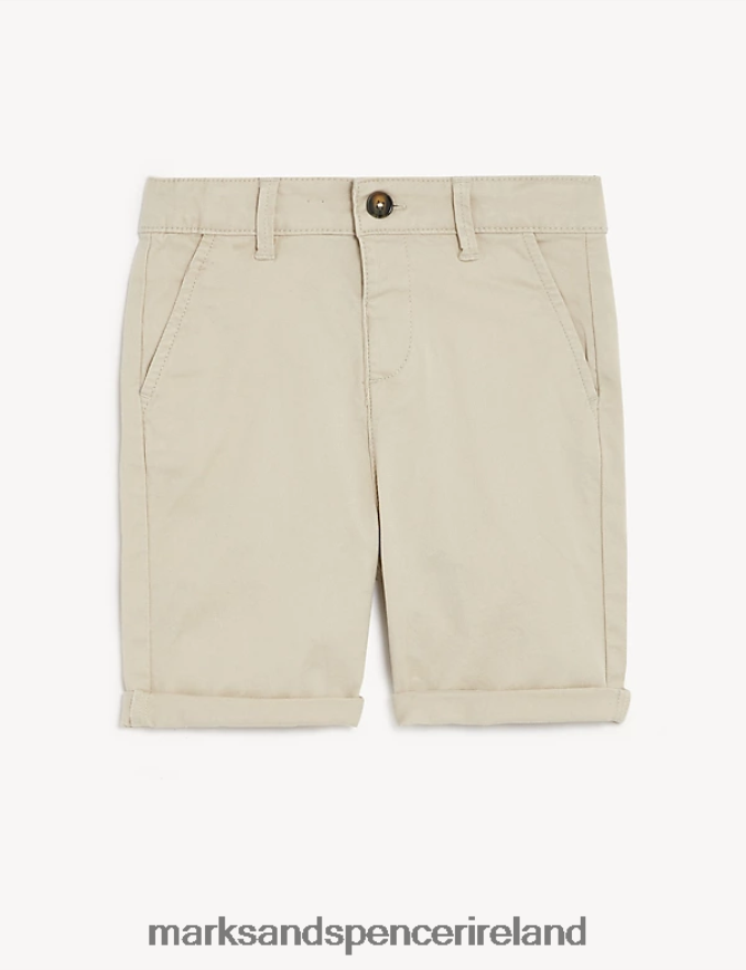 Marks & Spencer Kids Cotton Rich Chino Shorts Natural Clothing 2VJ8DF8745