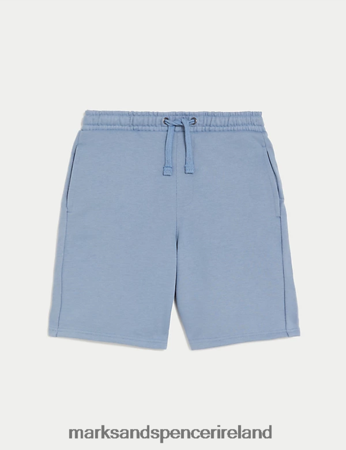 Marks & Spencer Kids Cotton Rich Shorts Medium Blue Clothing 2VJ8DF8868