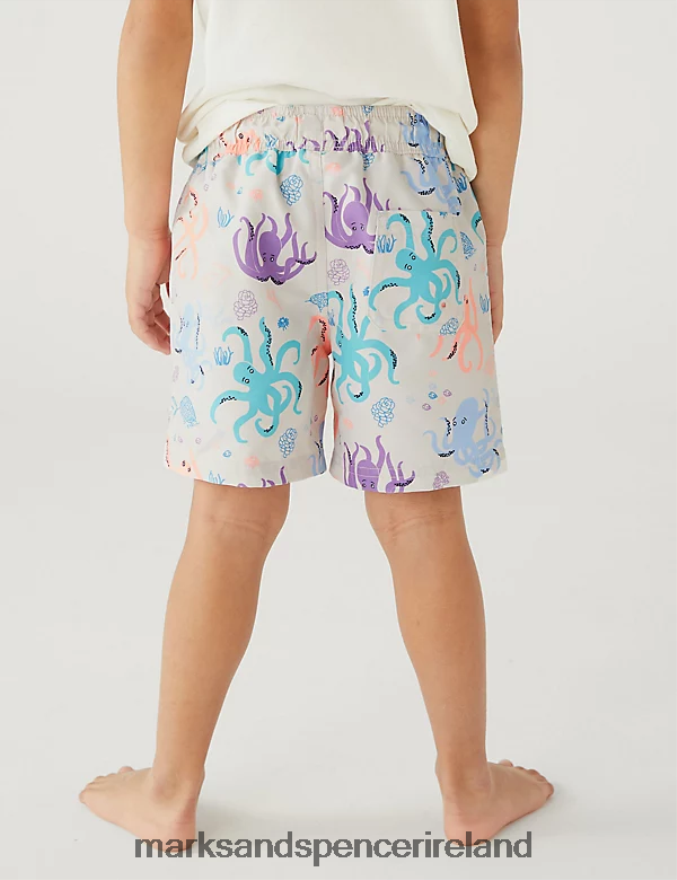 Marks & Spencer Kids Octopus Print Swim Shorts Calico Mix Clothing 2VJ8DF8340
