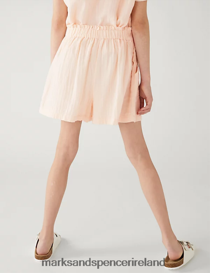 Marks & Spencer Kids Pure Cotton Shorts Light Coral Clothing 2VJ8DF9877