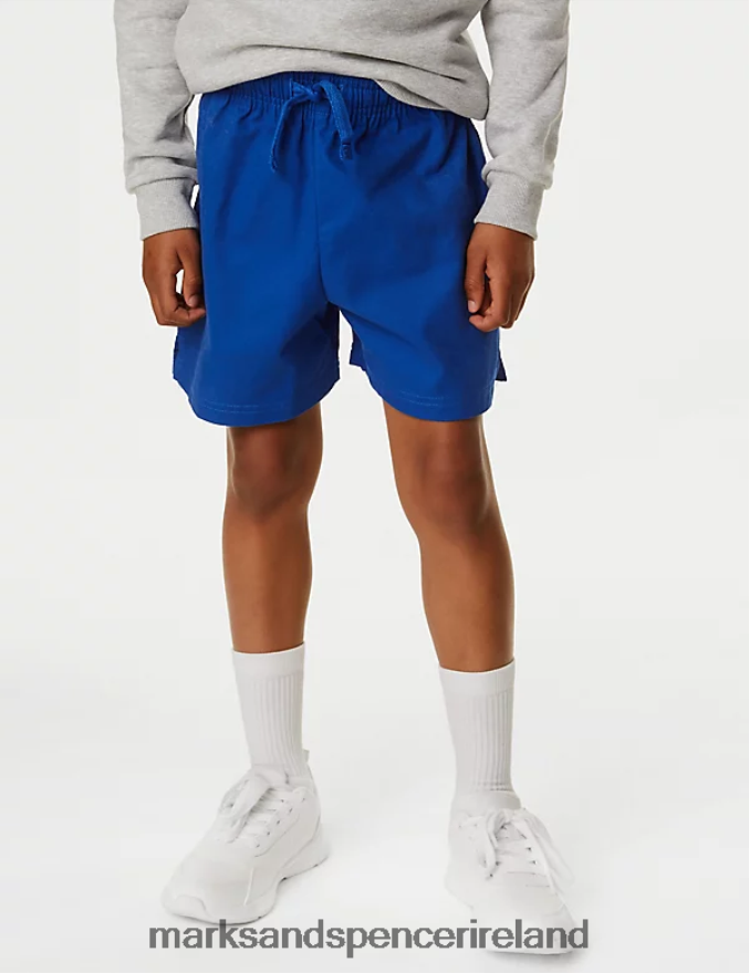 Marks & Spencer Kids Pure Cotton Sports Shorts Royal Blue Clothing 2VJ8DF8659