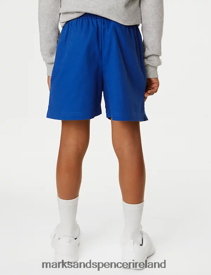 Marks & Spencer Kids Pure Cotton Sports Shorts Royal Blue Clothing 2VJ8DF8659
