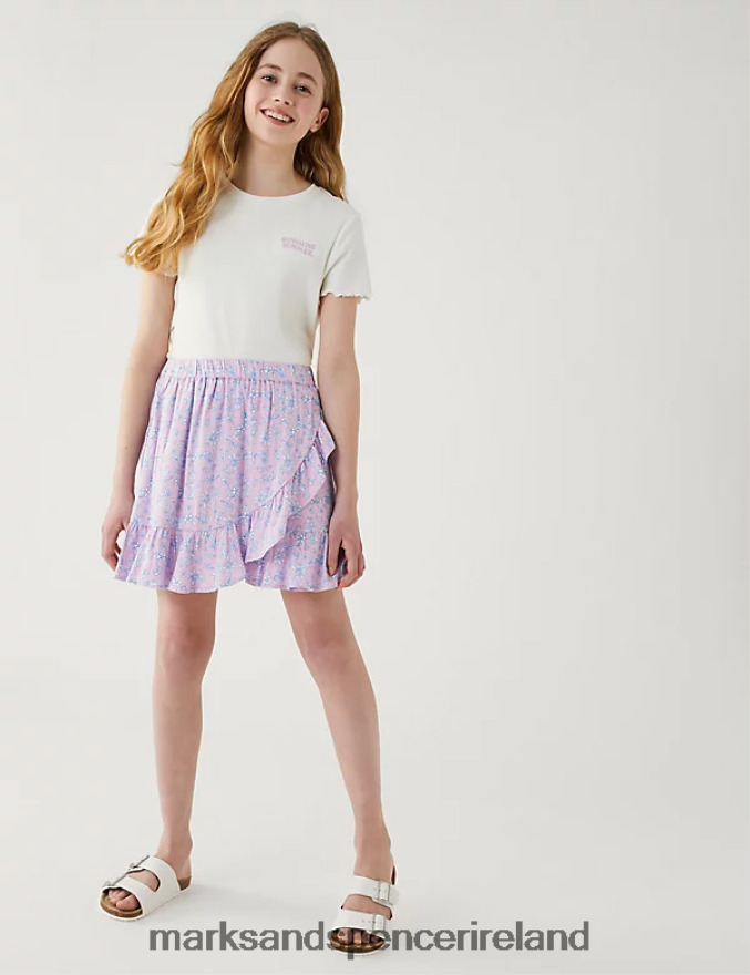 Marks & Spencer Kids Floral Skort Pink Clothing 2VJ8DF9184