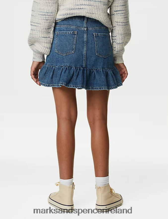 Marks & Spencer Kids Frill Skirt Denim Clothing 2VJ8DF9030