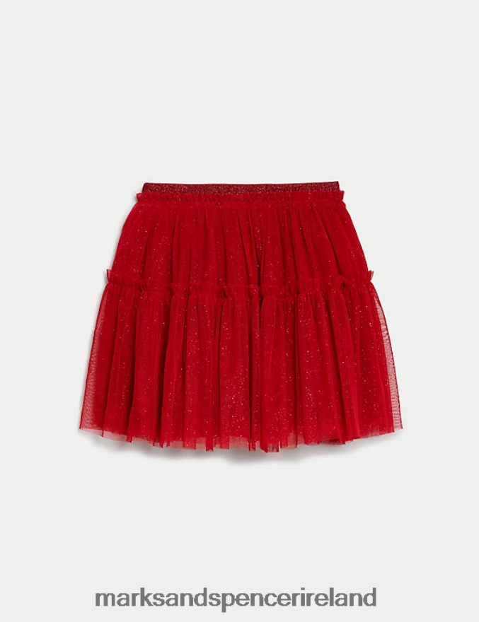 Marks & Spencer Kids Glitter Tutu Skirt Redcurrant Clothing 2VJ8DF9610