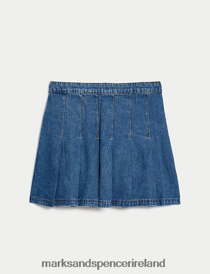 Marks & Spencer Kids Pleated Skirt Denim Clothing 2VJ8DF9262