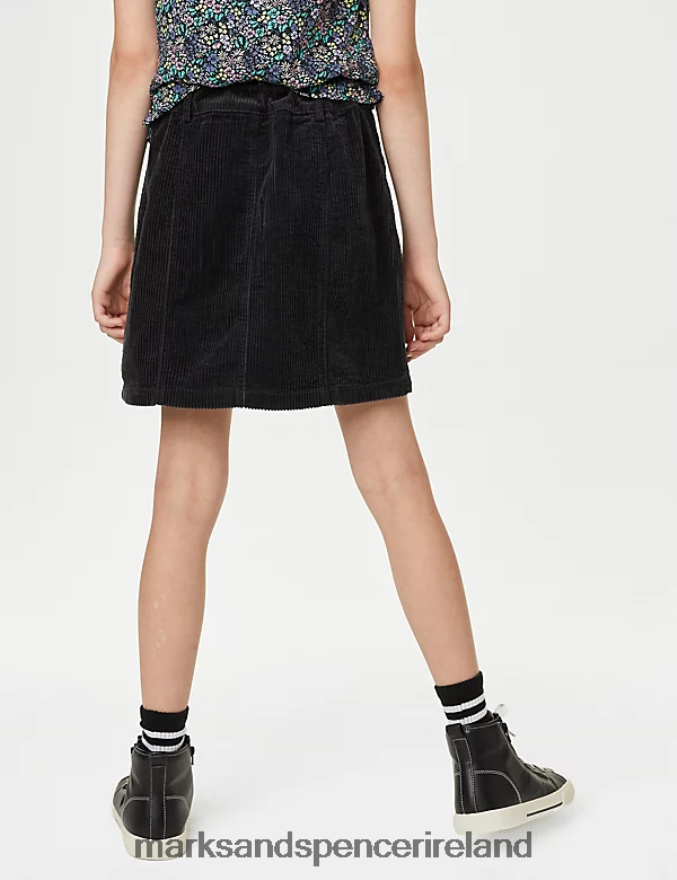 Marks & Spencer Kids Pure Cotton Skirt Charcoal Clothing 2VJ8DF9726