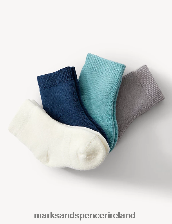 Marks & Spencer Kids 4pk Terry Socks Multi Clothing 2VJ8DF8300