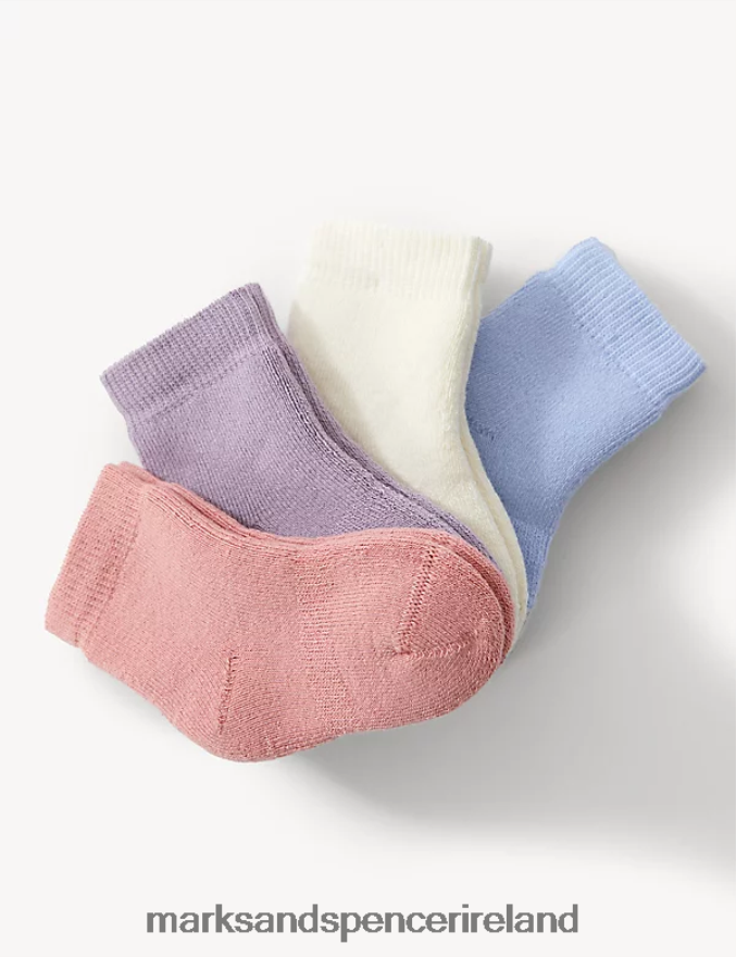 Marks & Spencer Kids 4pk Terry Socks Multi Clothing 2VJ8DF9407