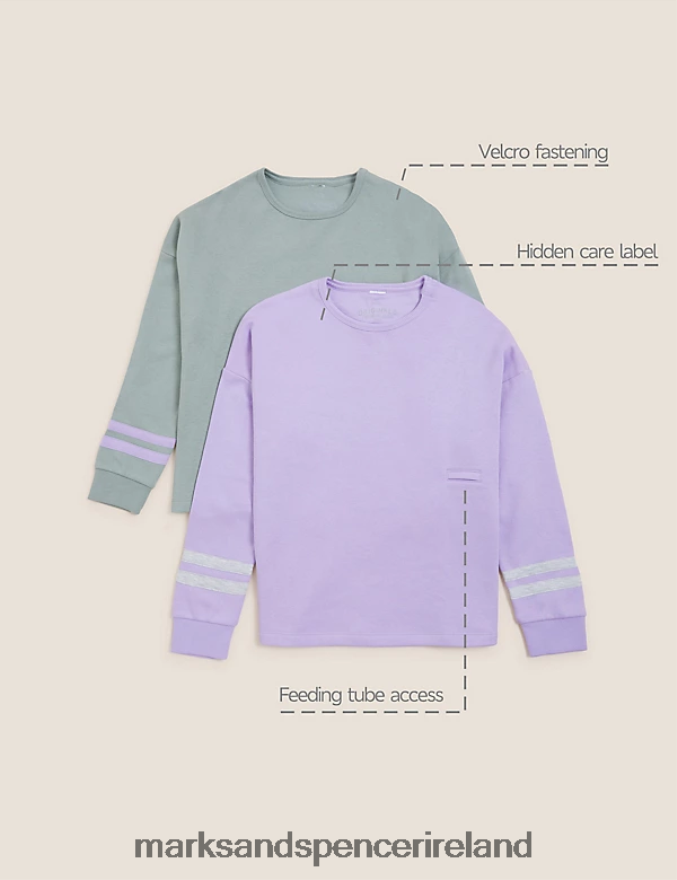 Marks & Spencer Kids 2pk Adaptive Sweatshirts Multi Clothing 2VJ8DF9442