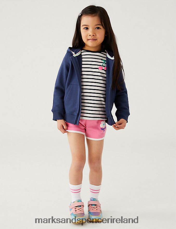 Marks & Spencer Kids Cotton Rich Hoodie Navy Clothing 2VJ8DF7776