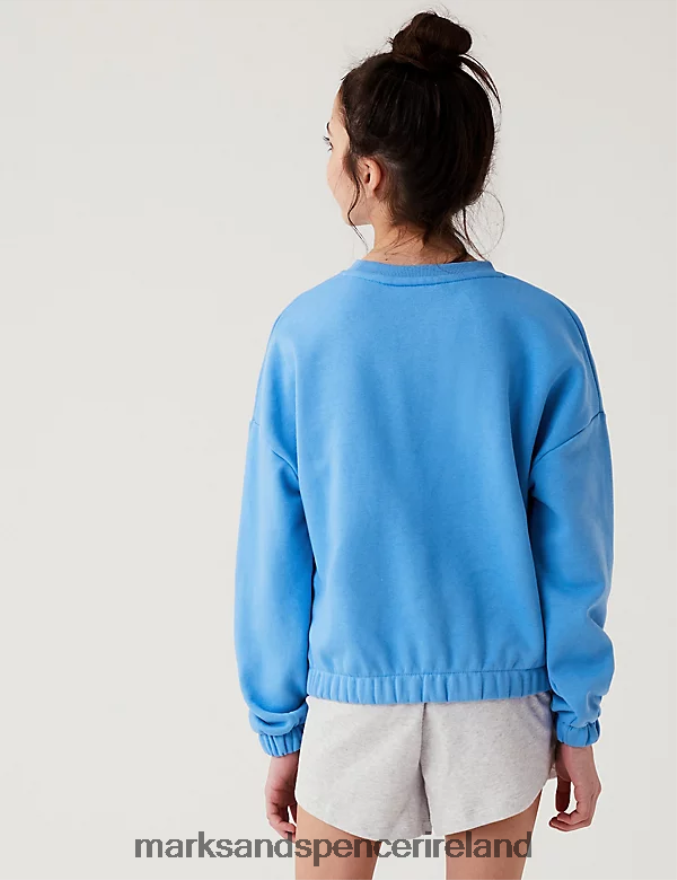 Marks & Spencer Kids Cotton Rich Sweatshirt Blue Clothing 2VJ8DF9313