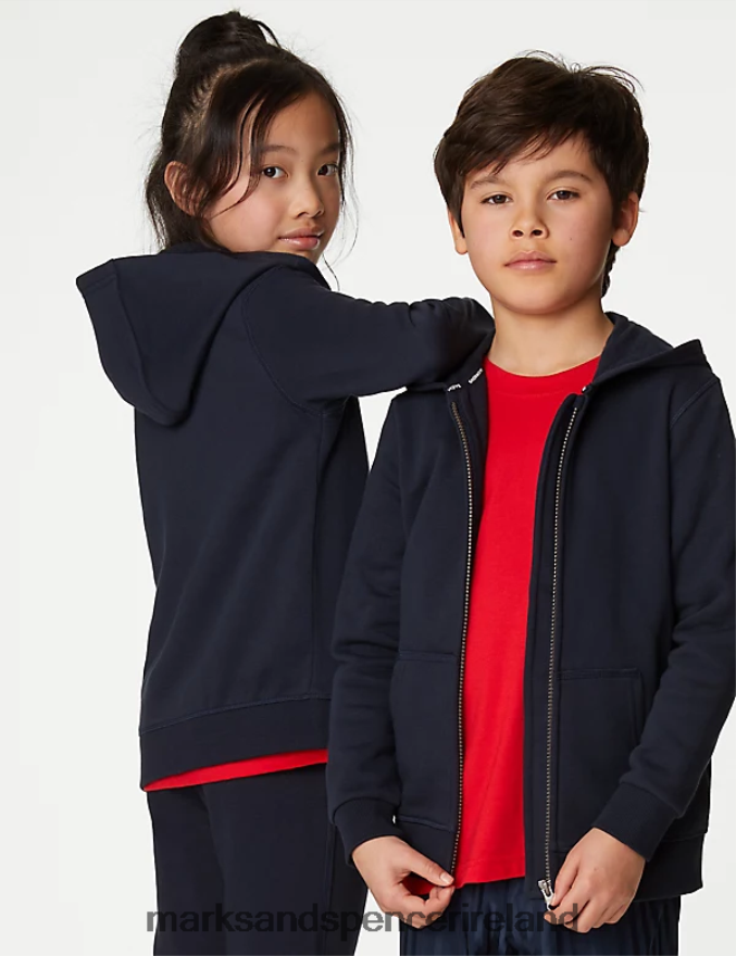 Marks & Spencer Kids Hooded School Sweatshirt Navy Clothing 2VJ8DF7853