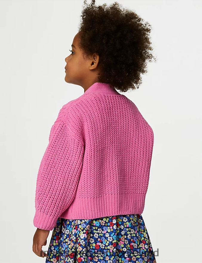 Marks & Spencer Kids Knitted Cardigan Pink Clothing 2VJ8DF8838
