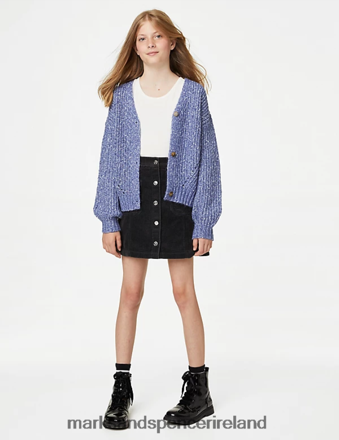 Marks & Spencer Kids Plain Cardigan Blue Clothing 2VJ8DF8794