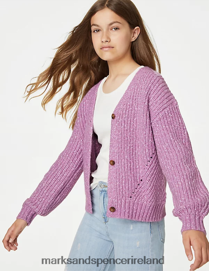 Marks & Spencer Kids Plain Cardigan Pink Clothing 2VJ8DF9044