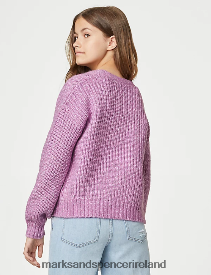 Marks & Spencer Kids Plain Cardigan Pink Clothing 2VJ8DF9044