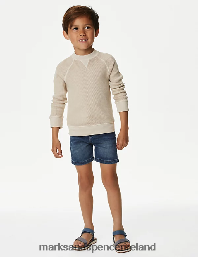 Marks & Spencer Kids Pure Cotton Sweatshirt Stone Clothing 2VJ8DF7857