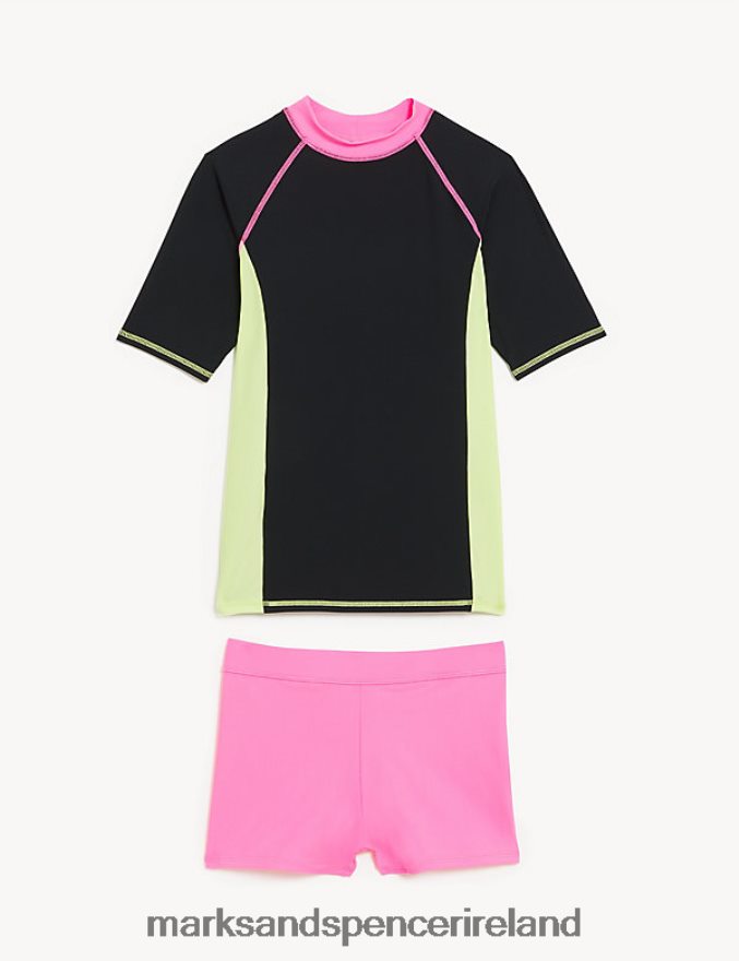 Marks & Spencer Kids 2pc Swim Set Black Mix Clothing 2VJ8DF9659
