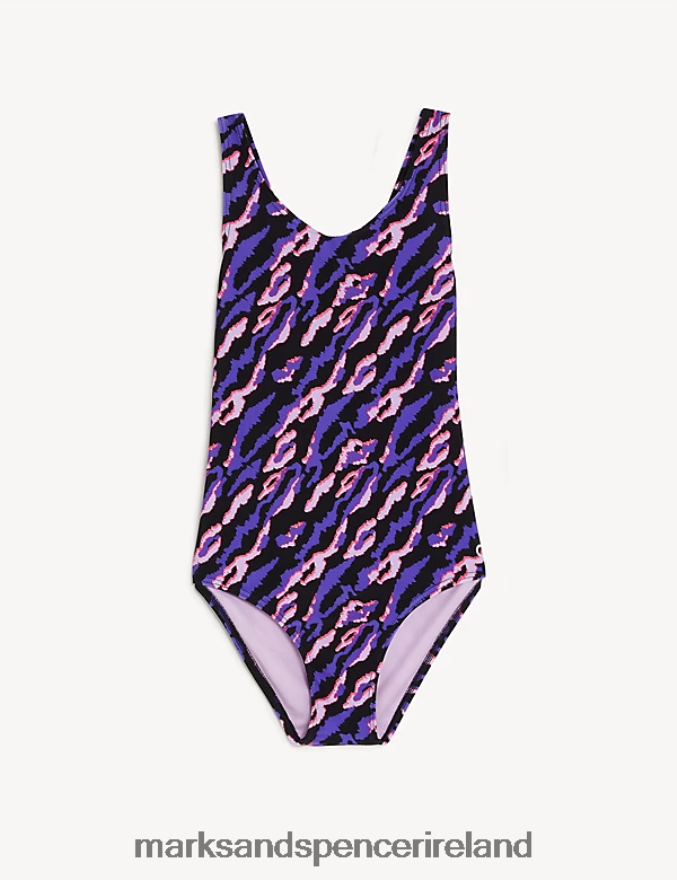 Marks & Spencer Kids Printed Swimsuit Lilac Clothing 2VJ8DF9000