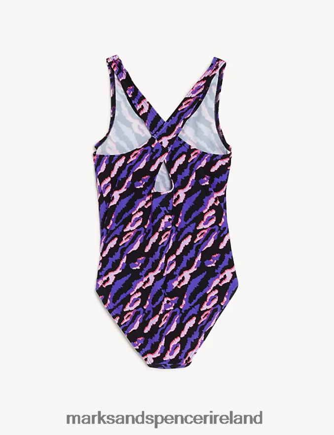 Marks & Spencer Kids Printed Swimsuit Lilac Clothing 2VJ8DF9000