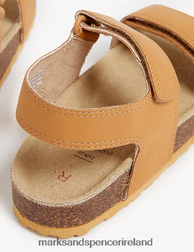 Marks & Spencer Kids Riptape Footbed Sandals Tan Clothing 2VJ8DF8605