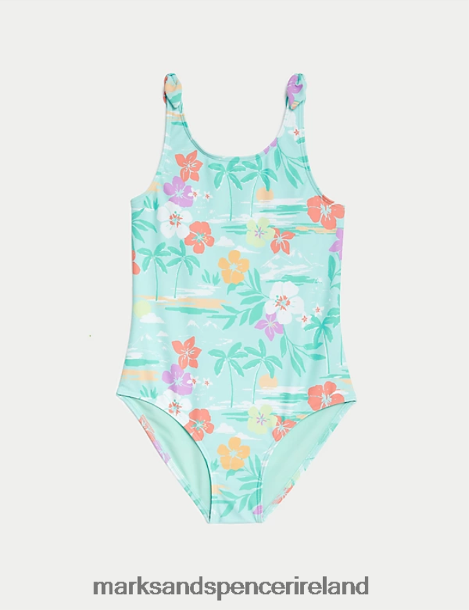 Marks & Spencer Kids Tropical Swimsuit Aqua Clothing 2VJ8DF9801