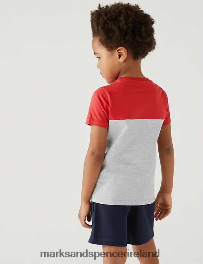 Marks & Spencer Kids 3pk Pure Cotton Colour Block T-Shirts Multi Clothing 2VJ8DF8007
