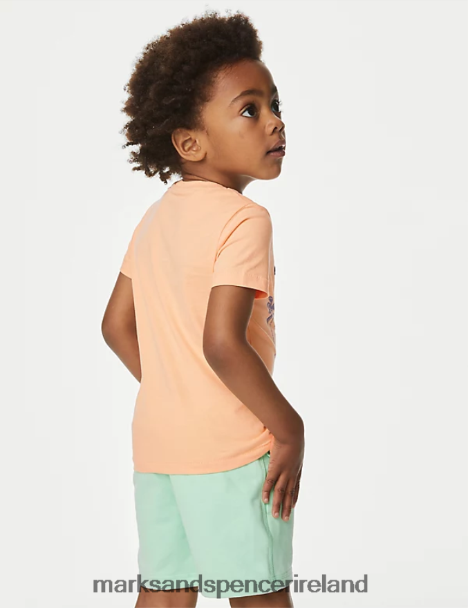 Marks & Spencer Kids Pure Cotton Sun T-Shirt Orange Clothing 2VJ8DF8166