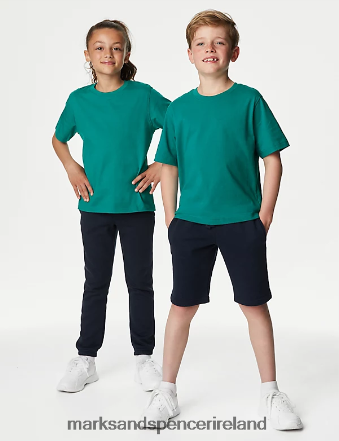 Marks & Spencer Kids Pure Cotton T-Shirt Jade Clothing 2VJ8DF8781